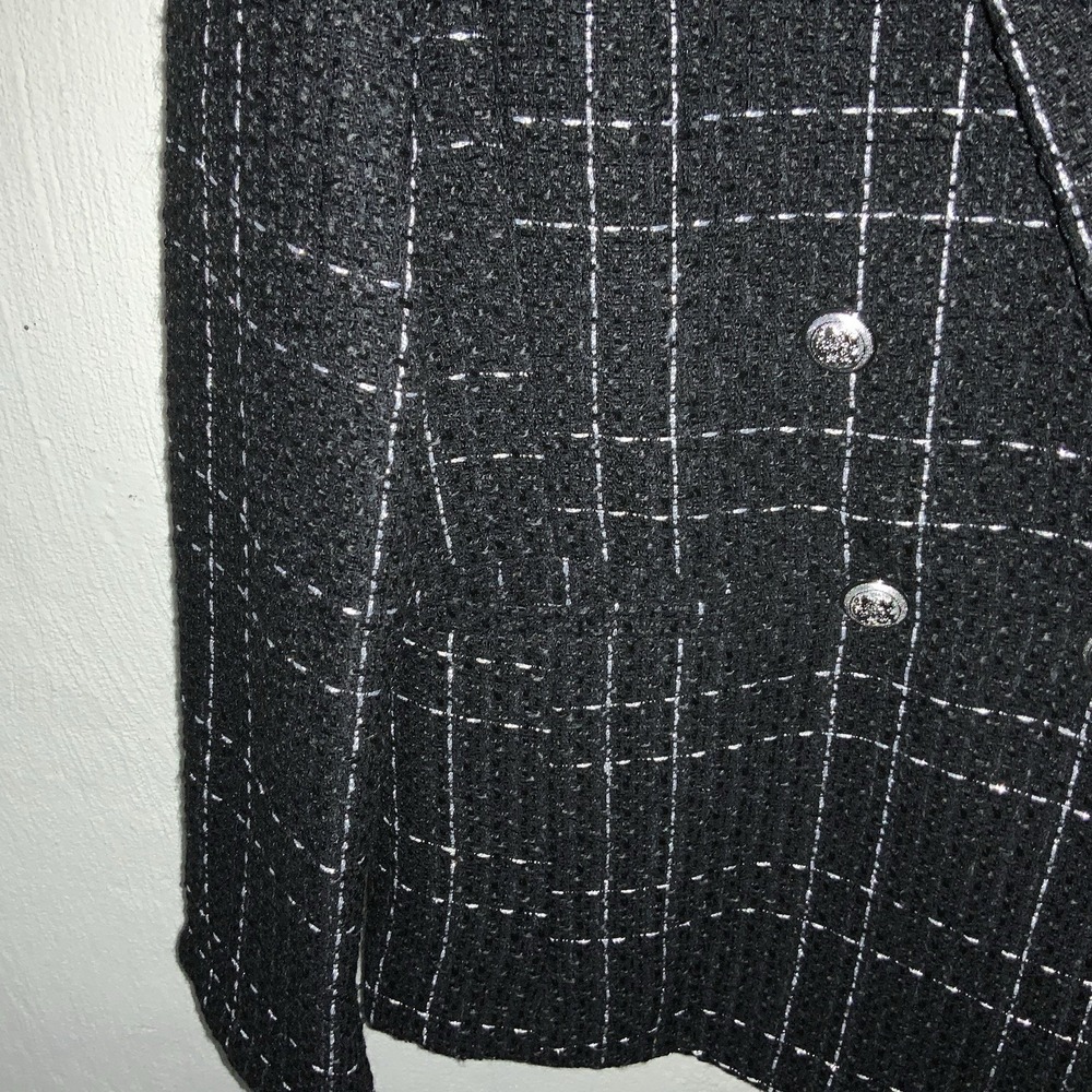 Miss Selfridge Blazer Boucle Black Depop Buttons Dressy‎ Sz 8 - Picture 4 of 6